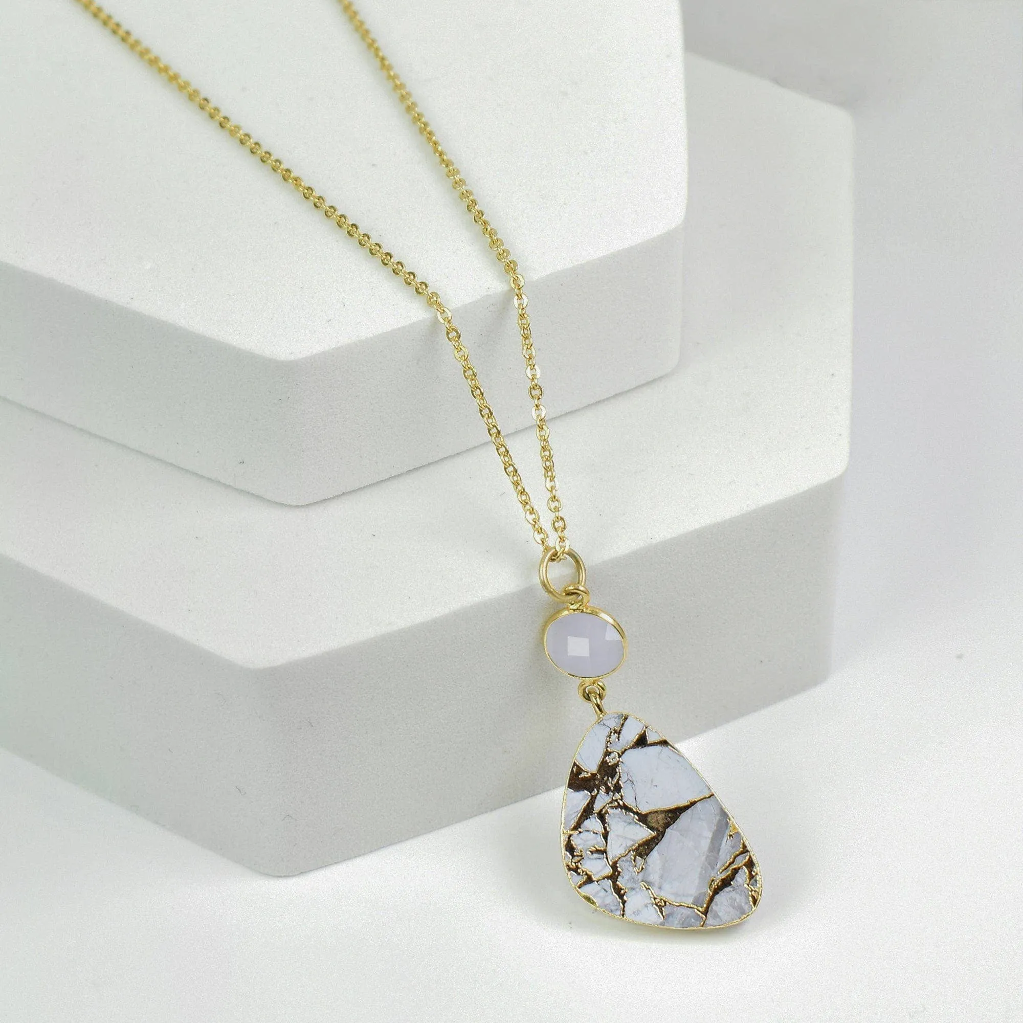 Mojave Drop Necklace - VNK0003 White