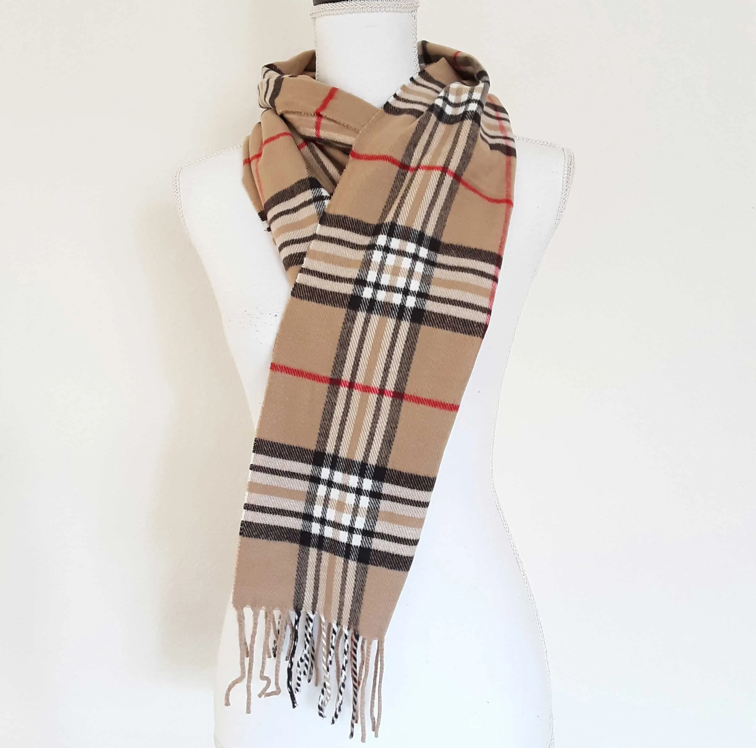 Monogrammed Cashmere Feel Scarf - Monogrammed Plaid Blanket Scarf, Bridesmaid Gi