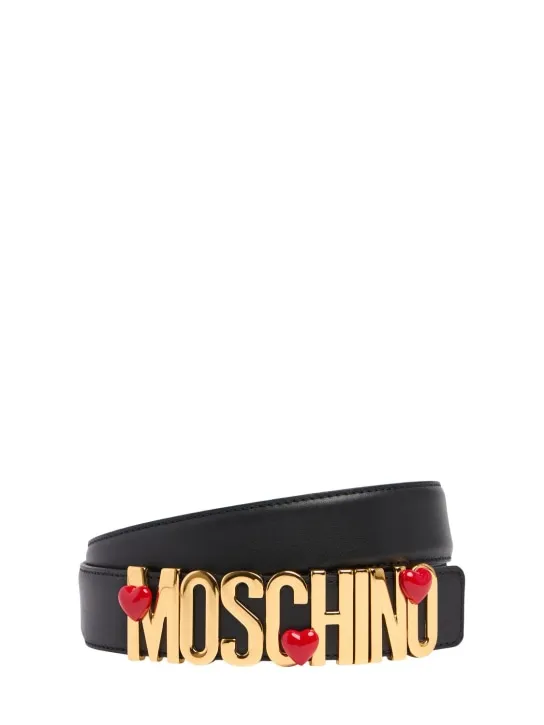 Moschino   3.5cm Logo soft nappa belt 