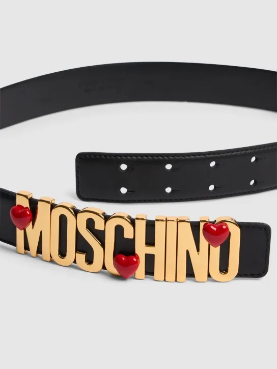 Moschino   3.5cm Logo soft nappa belt 