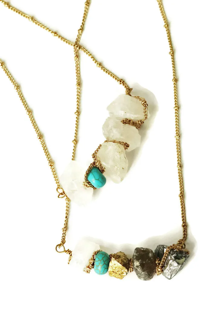 Multi Raw Rock Necklace