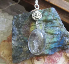 Natural Clear Quartz Celtic Knot Pendant Necklace