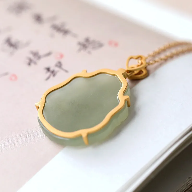 Natural Jade Pendant Nephrite Silver Guanyin Pendant ZPT125