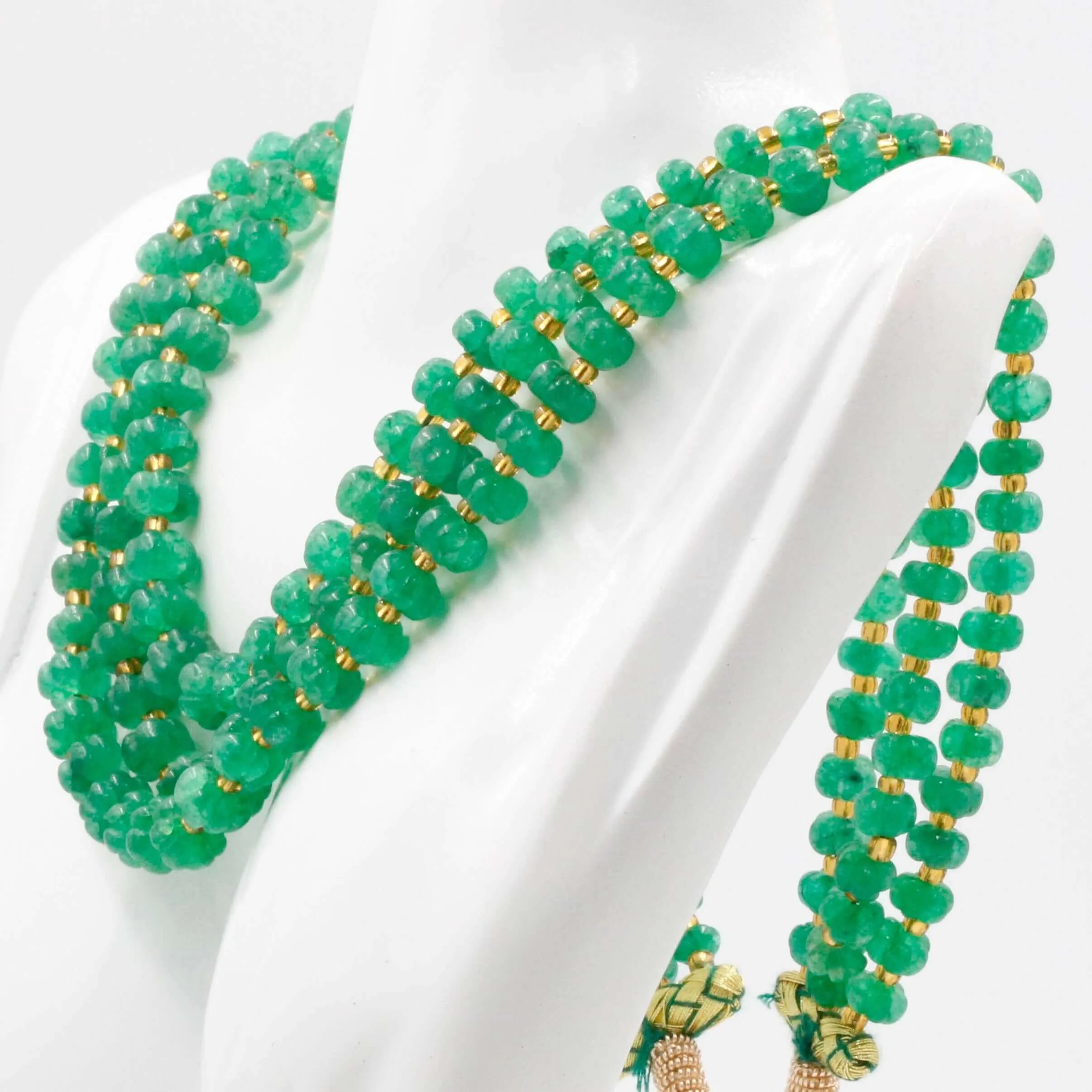 Natural Quartz Necklace Aventurine Quartz Necklace Gemstone Necklace Beaded Necklace Green Indian Sarafa Necklace SKU 6142898