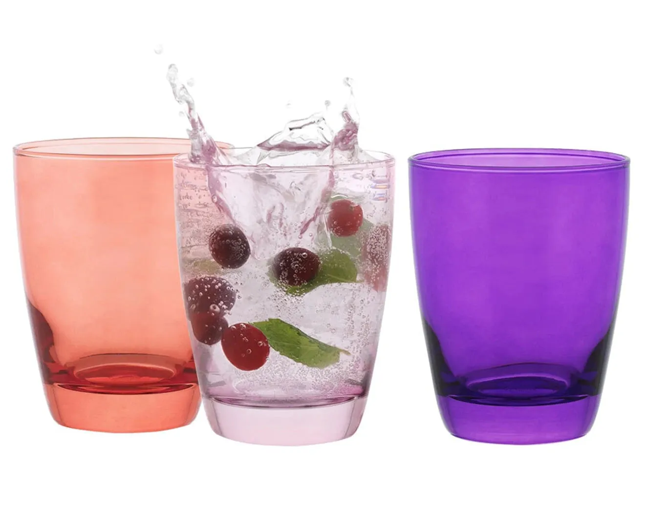 Ocean Tiara Pinks Coloured DOF Glasses - Set of 6 - 365ml