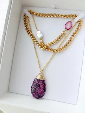 One Little Drop - Deep Purple Necklace