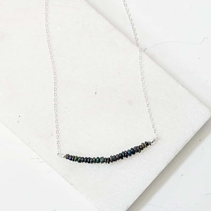 Opal Bar Necklace -