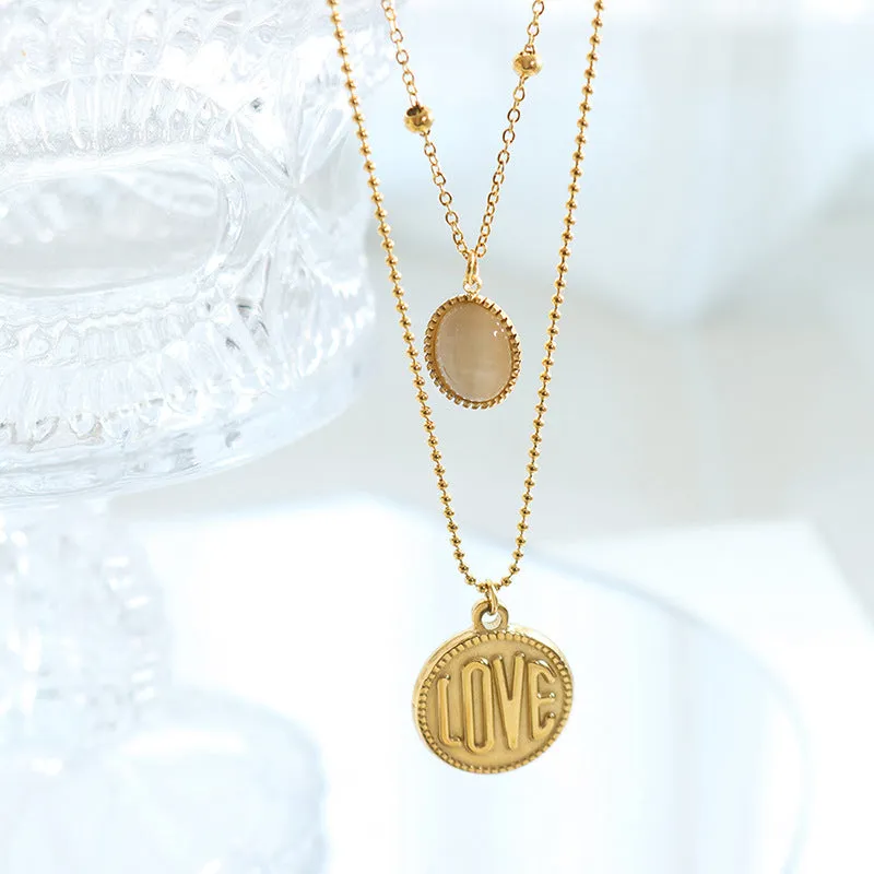 Opal LOVE Coin Multi-Layer Necklace - Autumn/Winter Collection