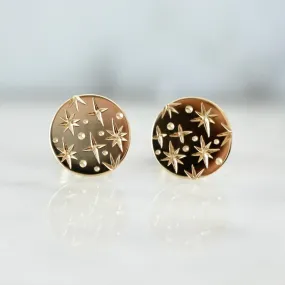 Orion Star Celestial Engraved Earrings