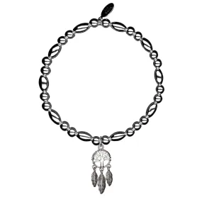 Oval Dreamcatcher of Life Sterling Silver Stacking Bracelet