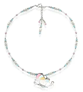 Pastel  Butterfly Crystal Beaded Necklace