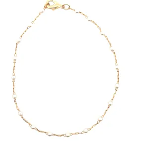 Pearl Paperclip Link Chain Choker (H121/E250/I481)