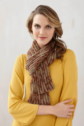 Pecan Ribbed Scarf Pattern (Crochet)