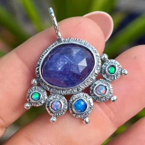 PRE-ORDER FOR JANET- Tanzanite & Opal Silver Pendant