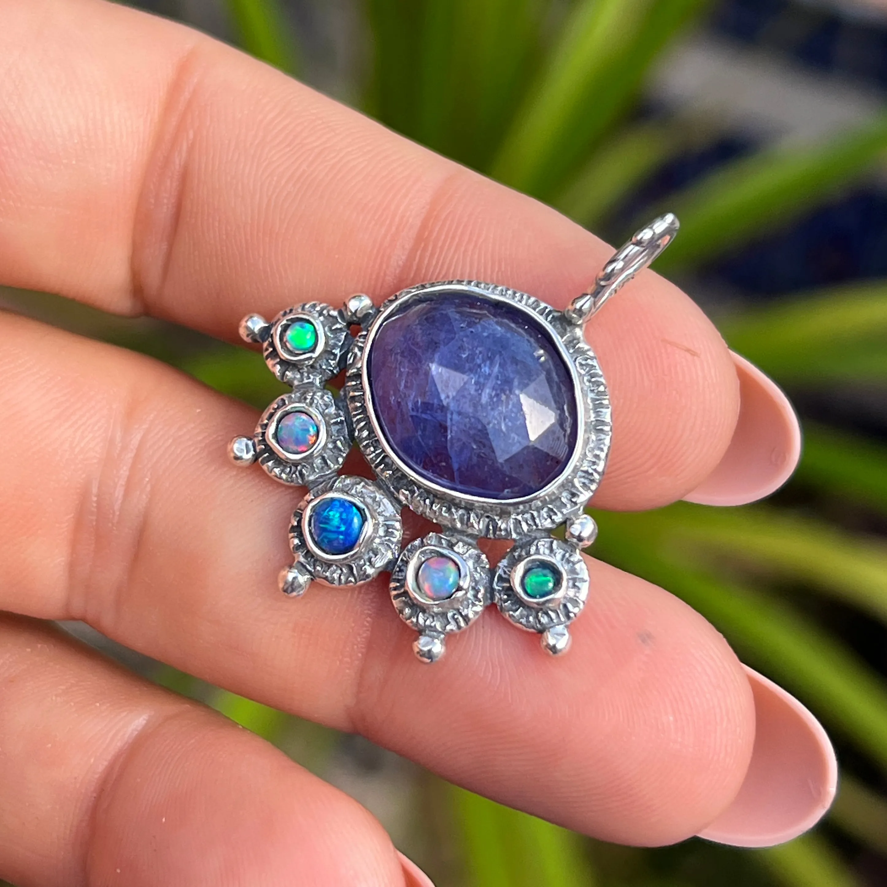 PRE-ORDER FOR JANET- Tanzanite & Opal Silver Pendant