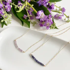 Purple Gemstone Choker Necklaces in Gold and Silver