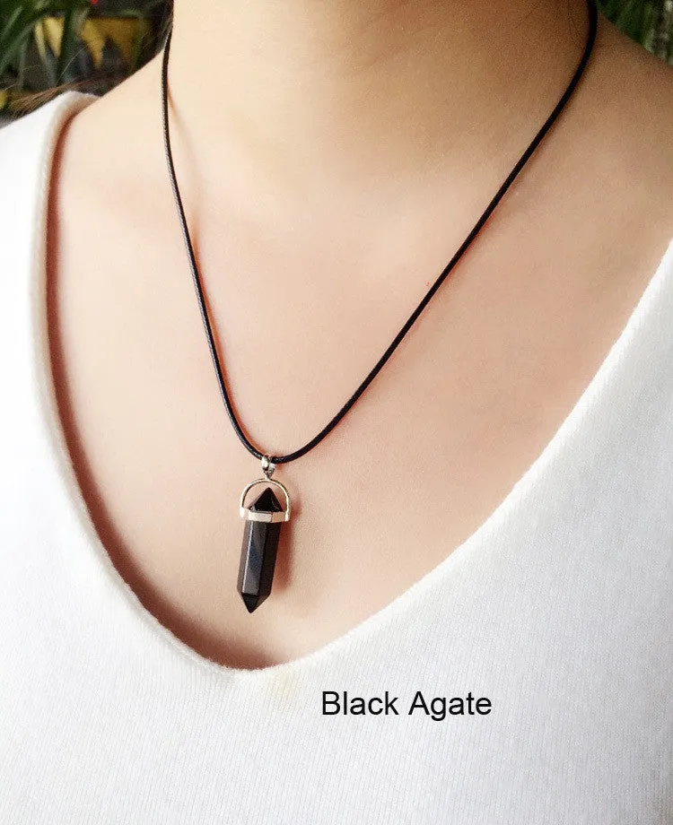 Quartz necklaces Pendant Necklace women jewelry accessories chain with crystal agate necklace