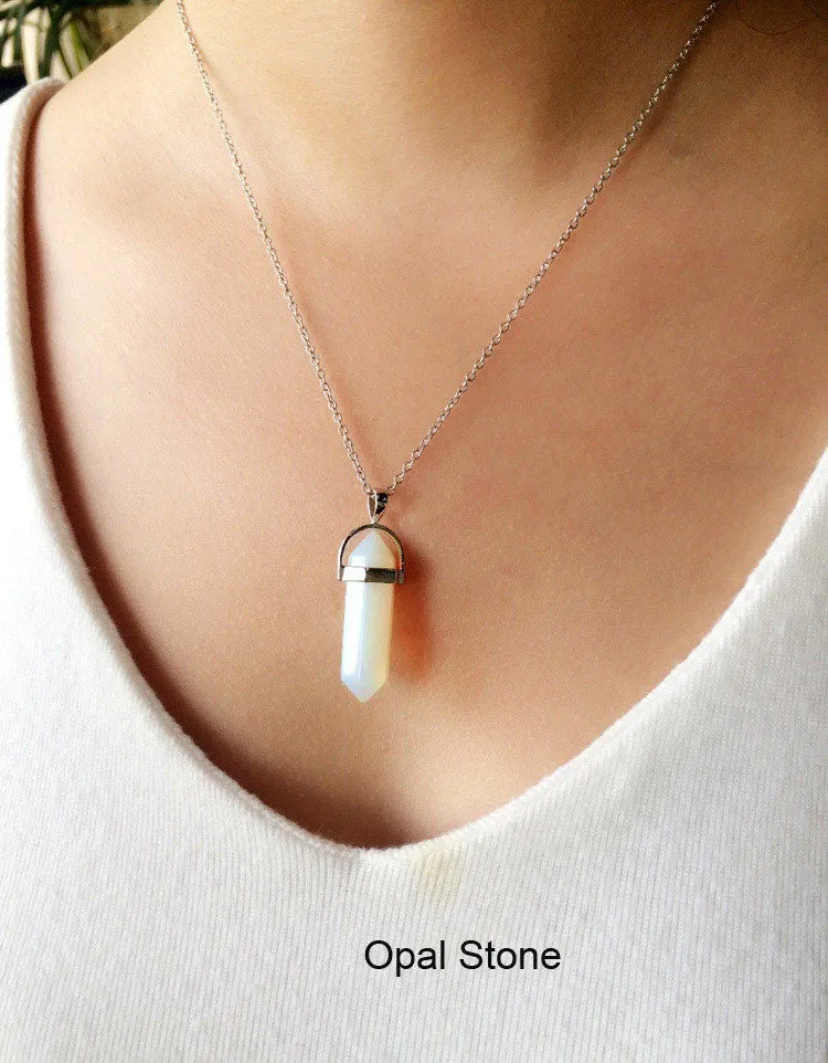 Quartz necklaces Pendant Necklace women jewelry accessories chain with crystal agate necklace