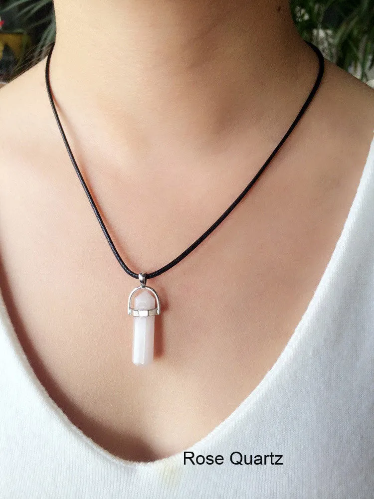 Quartz necklaces Pendant Necklace women jewelry accessories chain with crystal agate necklace