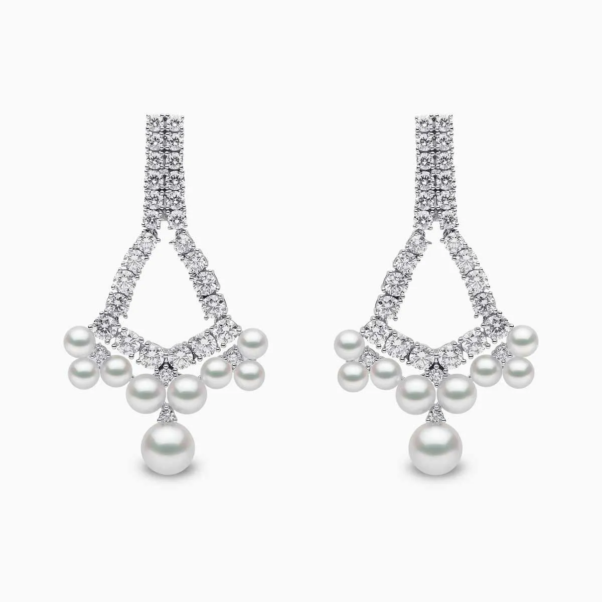 Raindrop 18K Gold Akoya Pearl and Diamond Dewdrop Earrings