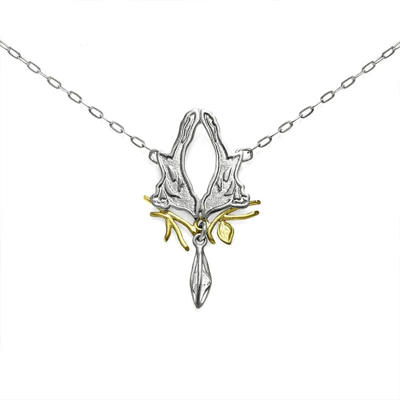 Recycled 925 Sterling Silver Magpie Herkimer Necklace | Silver