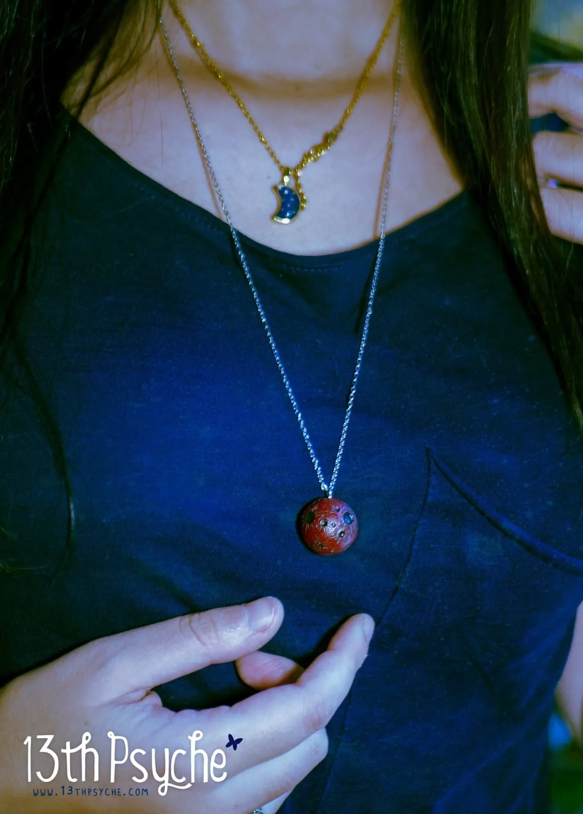 Resin Full moon necklace. Choose your style