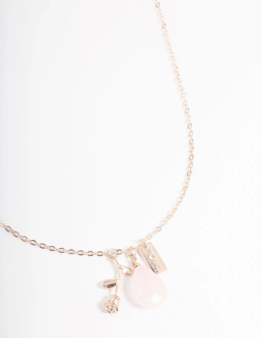 Rose Gold Rose Quartz Love Necklace