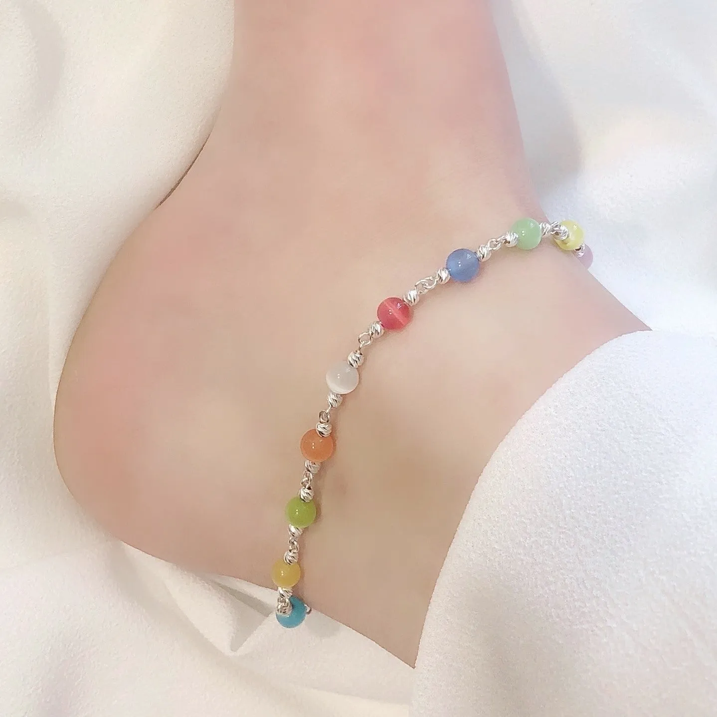 Round Crystals Anklet