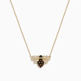 Safari 14K Yellow Gold Diamond and Citrine Bee Necklace