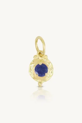 September Sapphire Gold Birthstone Necklace Charm