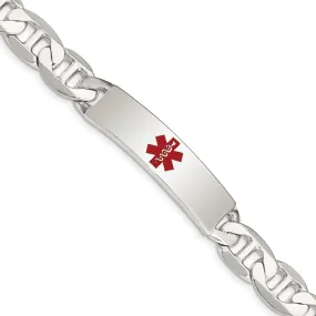 Silver 10-MM Wide Medical Anchor 7.50 inch ID Bracelet.