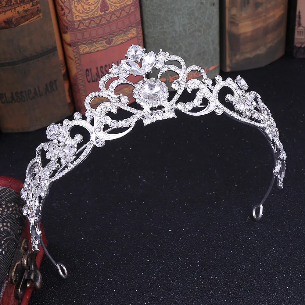 Silver Gold Bridal Tiaras And Crowns Wedding Headband Princess Hair Jewelry Rhinestone Hair Accessories Pageant Headpiece