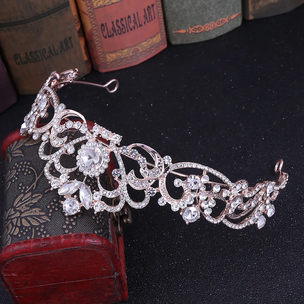 Silver Gold Bridal Tiaras And Crowns Wedding Headband Princess Hair Jewelry Rhinestone Hair Accessories Pageant Headpiece