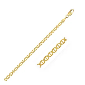 Size: 10'' - 3.2mm 10k Yellow Gold Mariner Link Anklet