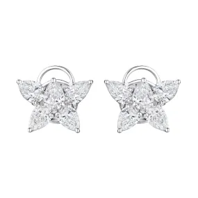 'Starlit Symphony' Pear and Marquise Diamond Earrings, 3.40 CT Each