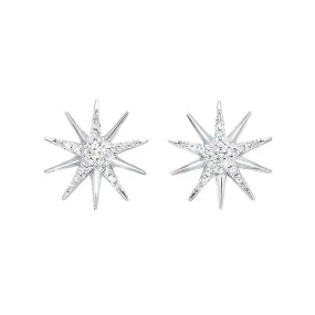 Sterling Silver Diamond Earrings