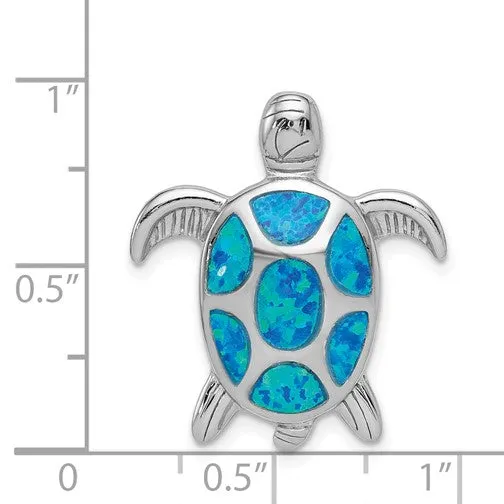 Sterling Silver Opal Turtle Pendant. Chain Not Included