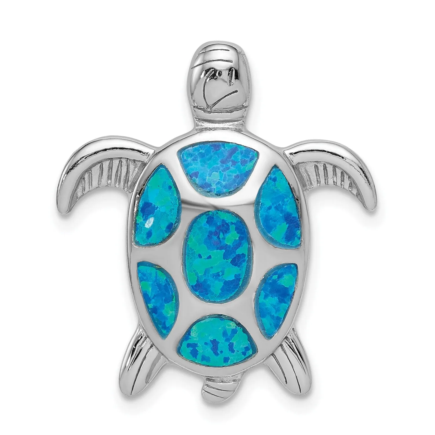 Sterling Silver Opal Turtle Pendant. Chain Not Included