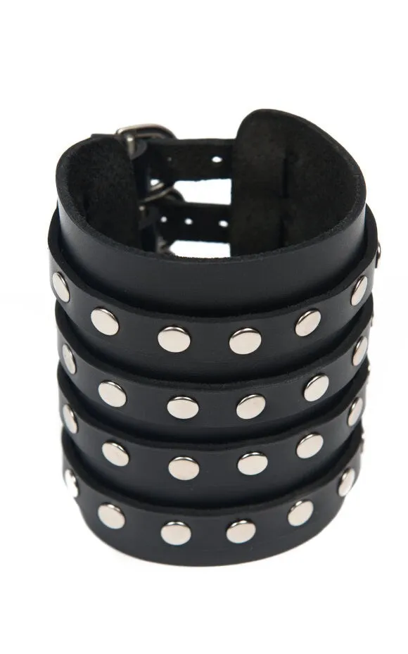 Studded Genuine Leather Bracelet