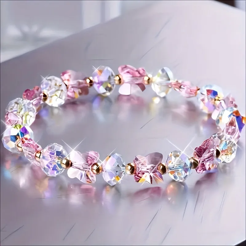 Stunning Butterfly Ladies Fashion Stretch Bracelet - Exquisite Gift for Her with Delicate Design and Adjustable Strap