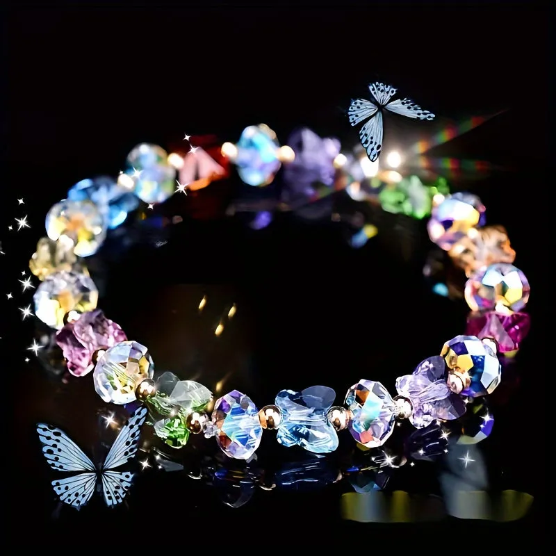 Stunning Butterfly Ladies Fashion Stretch Bracelet - Exquisite Gift for Her with Delicate Design and Adjustable Strap