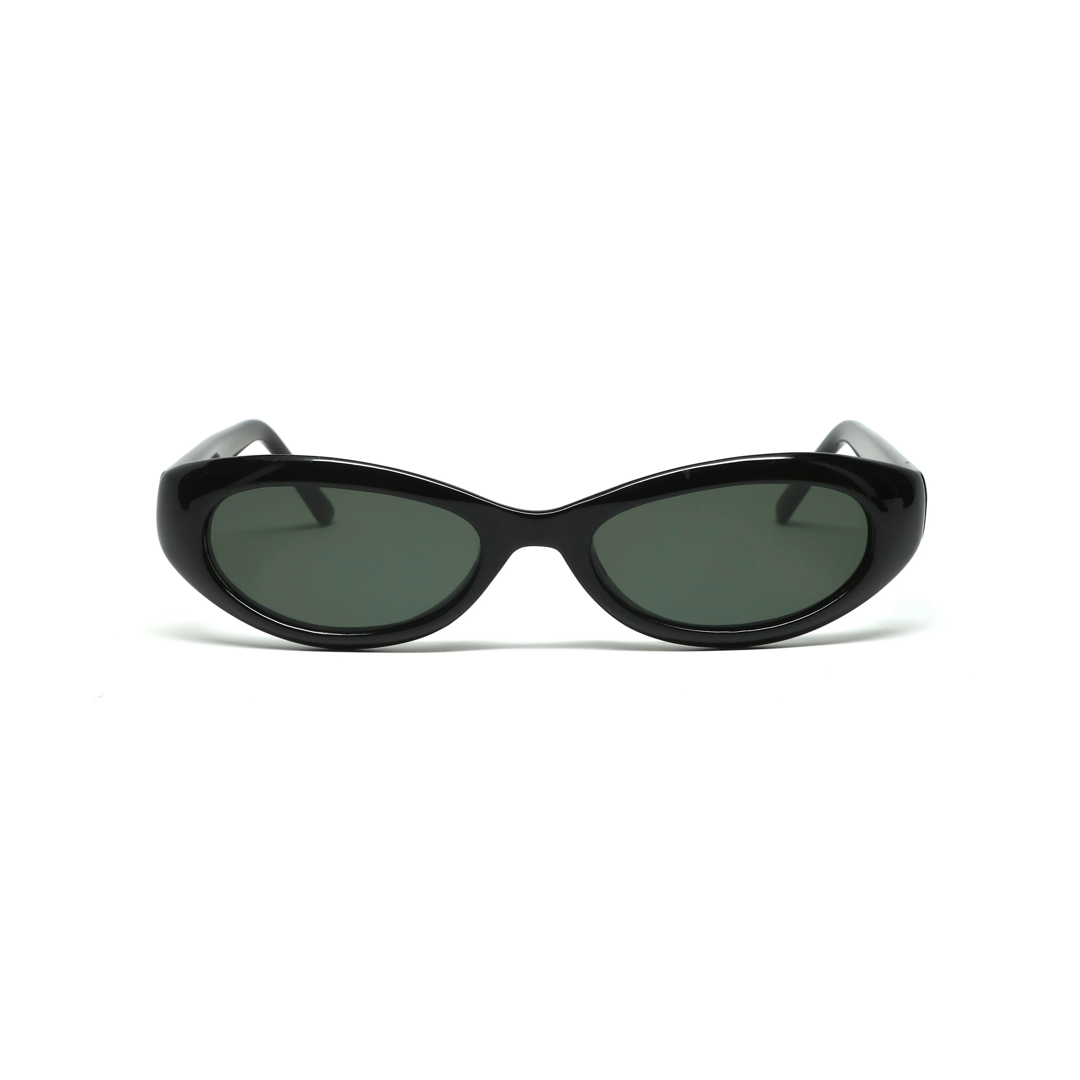 //STYLE 38// Vintage Small Size 90s Mod Verona Classic Oval Frame Sunglasses - Black