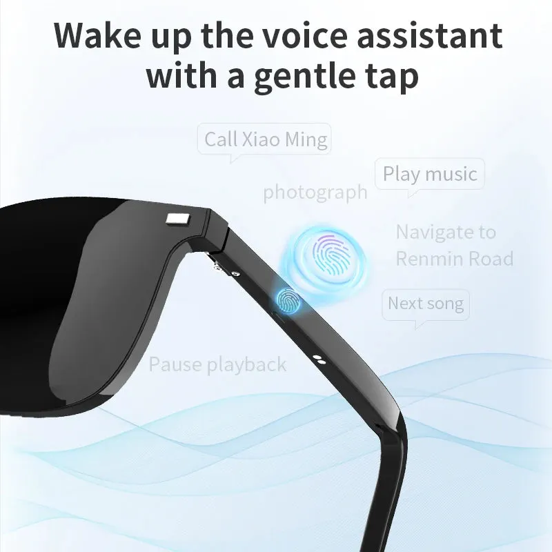 SZTZX Bluetooth Smart Magnet Clip On Prescription Glasses Men Voice Call Music Play Remote Control Camera Waterproof Sunglasses