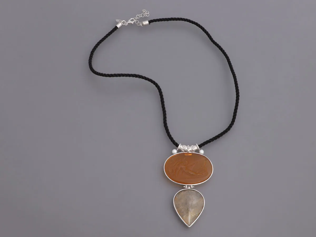 Tagliamonte Sterling Silver Rutilated Quartz Pendant Necklace