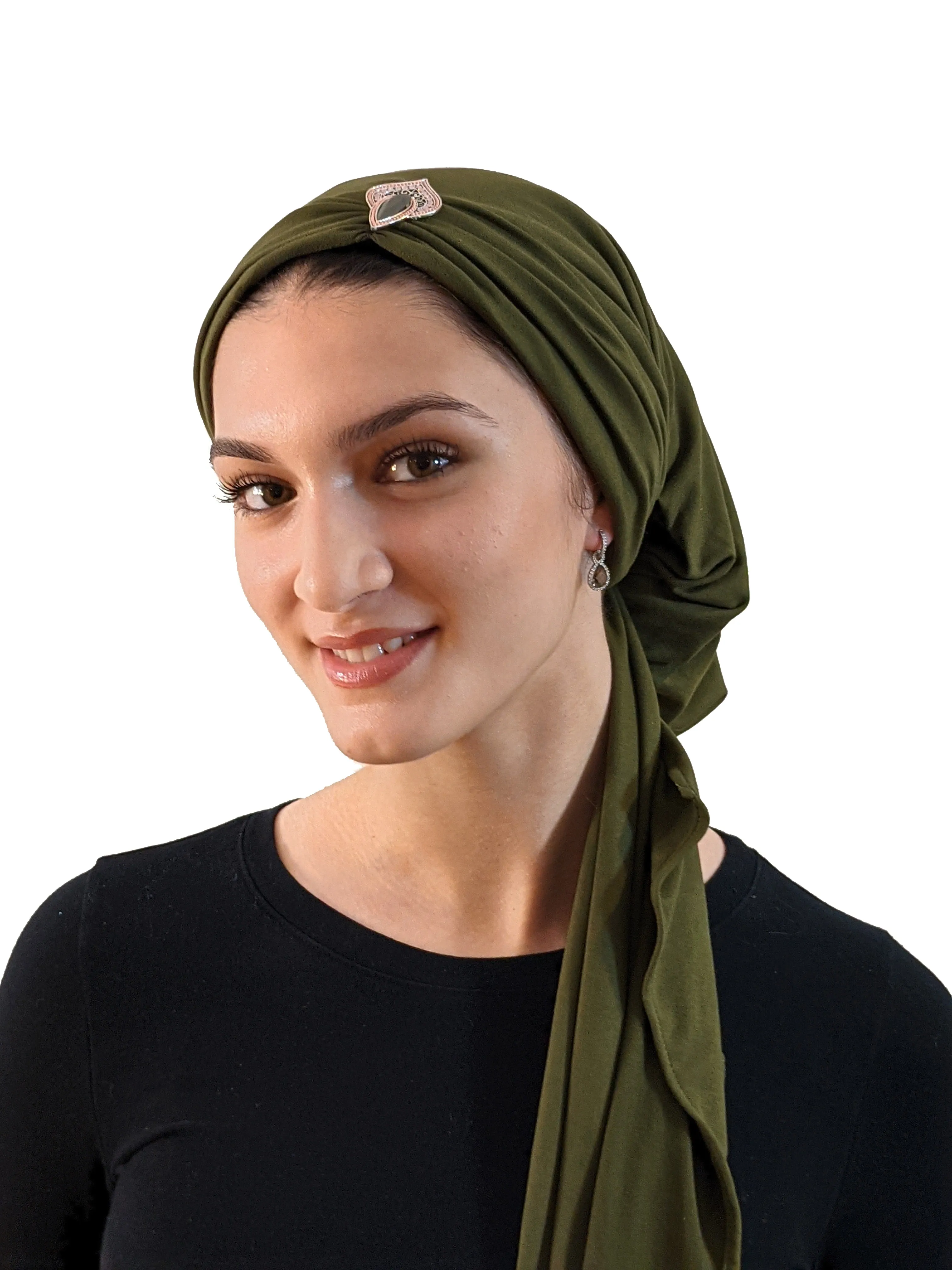 The Dina Crown⎮ Luxury Handmade Turban Crown Head Covering with Attachable Magnetic Accessory (no wrapping required)