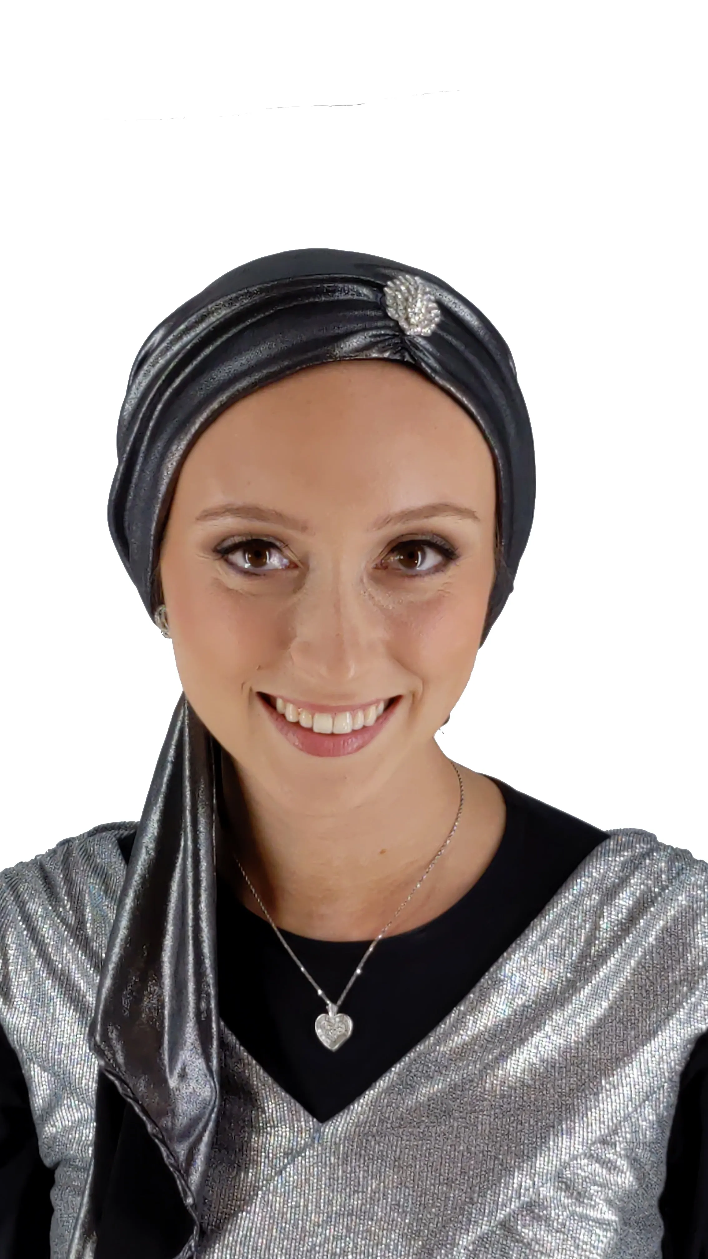 The Dina Crown⎮ Luxury Handmade Turban Crown Head Covering with Attachable Magnetic Accessory (no wrapping required)