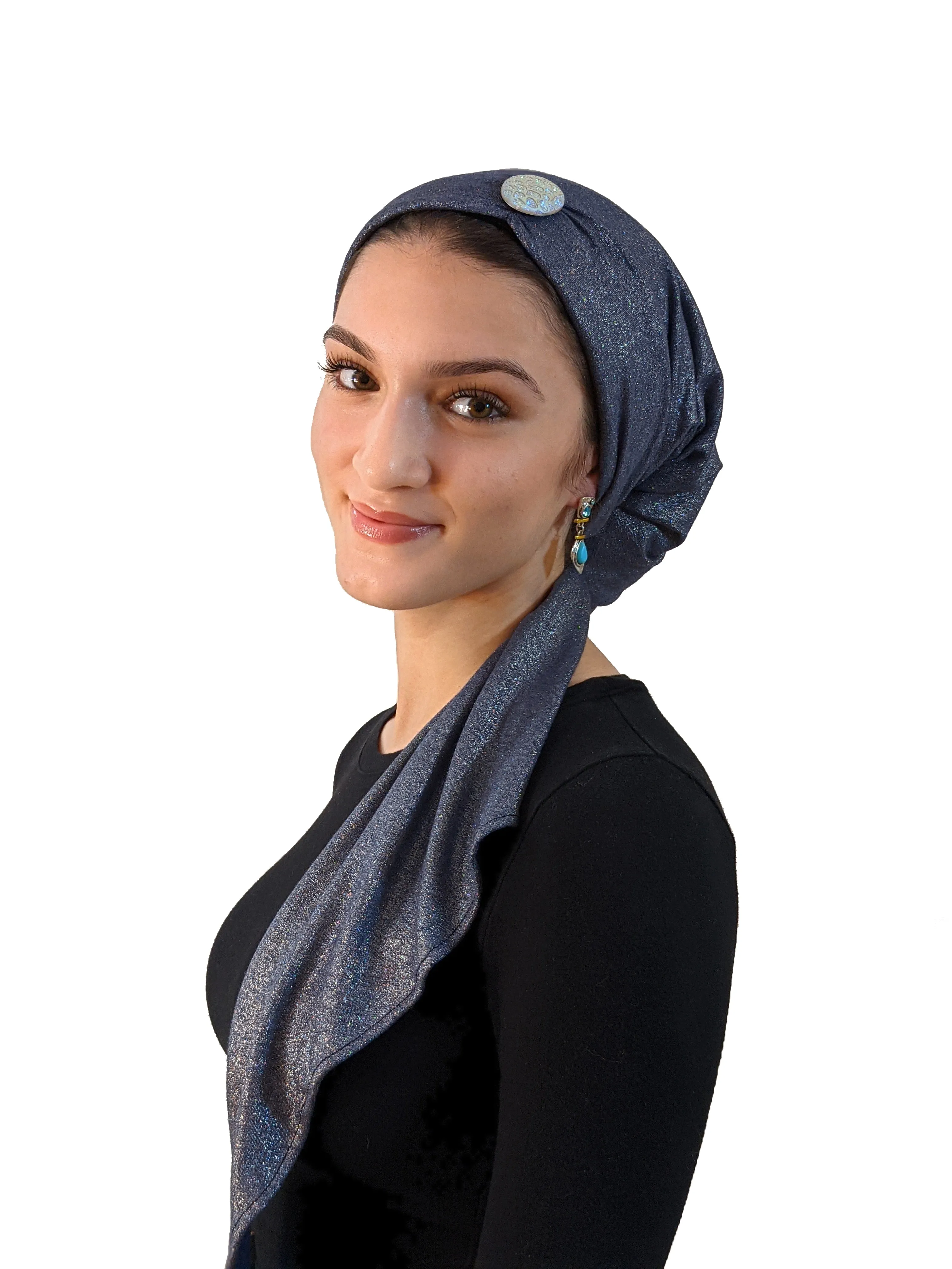 The Dina Crown⎮ Luxury Handmade Turban Crown Head Covering with Attachable Magnetic Accessory (no wrapping required)