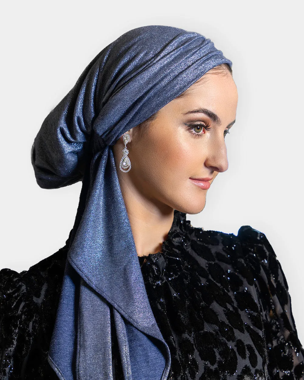 The Dina Crown⎮ Luxury Handmade Turban Crown Head Covering with Attachable Magnetic Accessory (no wrapping required)