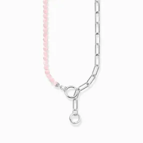 Thomas Sabo Necklace - Link Chain Elements and Rose Quartz Beads