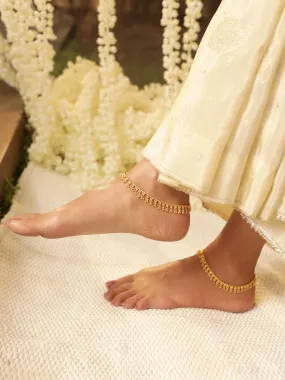 Timeless Beauty 22K Gold-Plated Linked Chain Anklet